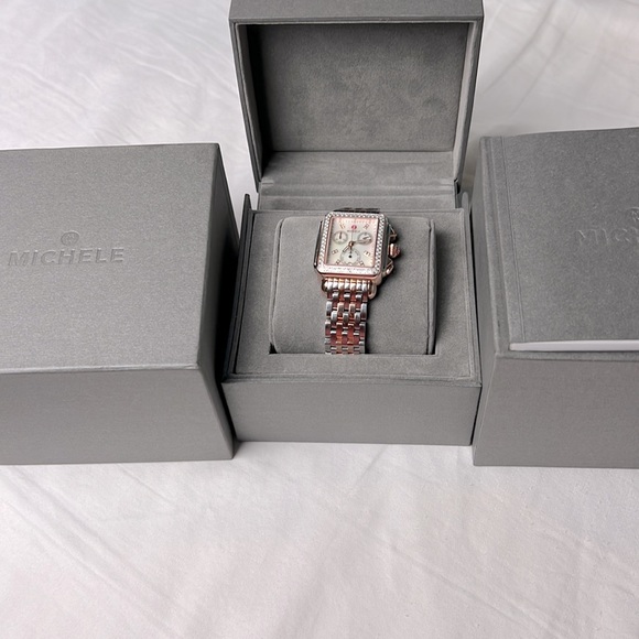 MICHELE DECO SIGNATURE DIAMOND TWO-TONE WOMEN'S FASHION WATCH - Picture 7 of 7